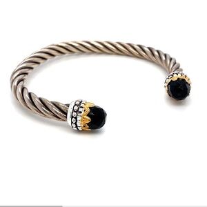 Sterling Silver Open Cable Cuff.